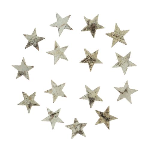 Floristik24 Strödekoration Julstjärnor dekoration björkstjärnor 4cm 100 st