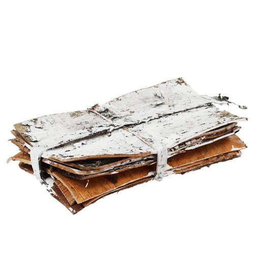 Floristik24 Barkskivor 20cm x 12cm vita, tvättade 8 st