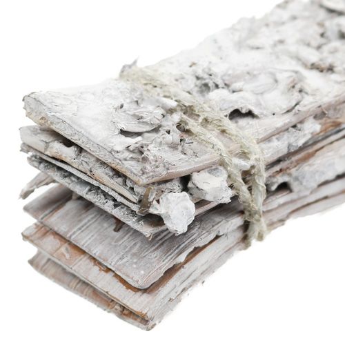 Floristik24 Björkremsor blekta 20cm x 4cm 8 st