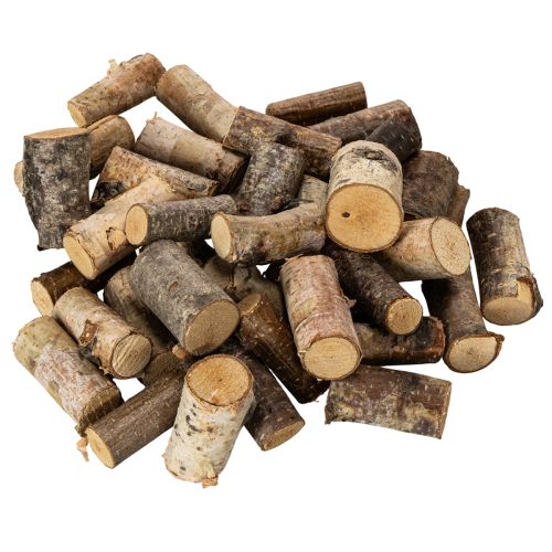 Dekorativa björkträbitar med bark för hantverk, 3 cm, 300 g