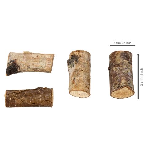 Dekorativa björkträbitar med bark för hantverk, 3 cm, 300 g | Floristik24.se