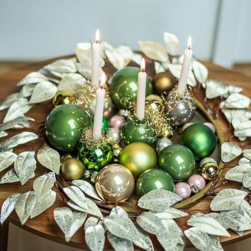 Floristik24 Lövkrans konstgjorda champagnespetsblad Ø48cm