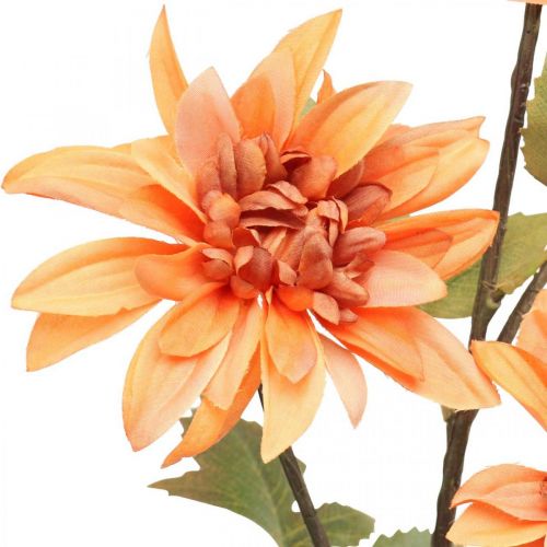 Floristik24 Dekorativ blommadahlia, höstdekoration, sidenblomma orange 55cm Ø9 / 11cm