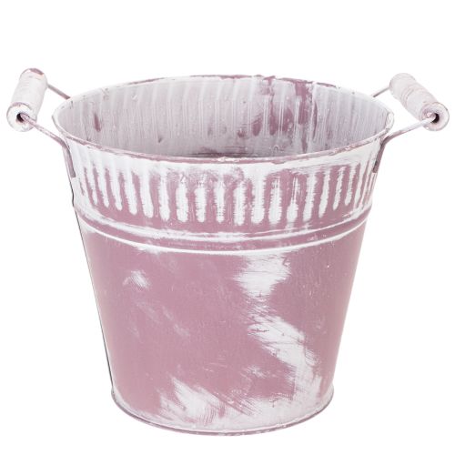 Plåthink, lila och vitkalkad, Ø19cm H17cm, 1 st. köpa | Floristik24.se