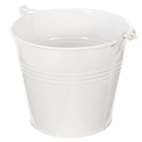 Vita plåthinkar Ø14cm H12cm 6 st | Floristik24.se