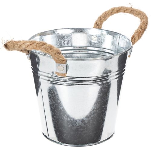 Glansig metallhink med rephandtag, Ø16 cm | Floristik24.se
