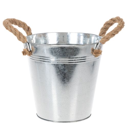Glansig metallhink med rephandtag, Ø18 cm köpa | Floristik24.se