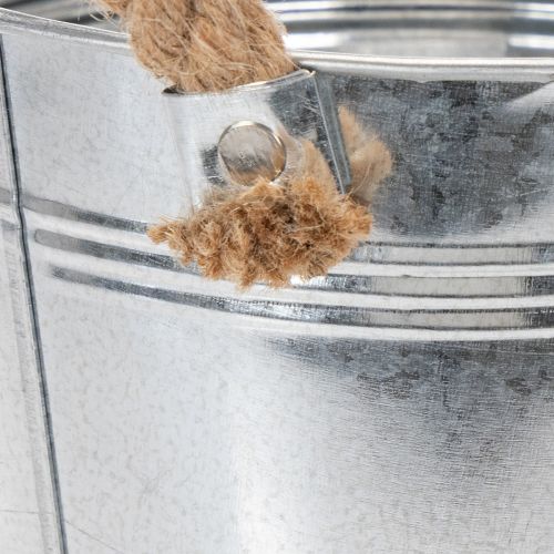 Glansig metallhink med rephandtag, Ø18 cm | Floristik24.se