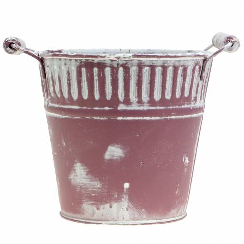 Artikel Plåthink lila vit tvättad Ø16cm H15cm 1 st