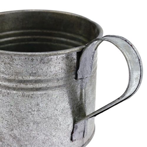 Floristik24 Plåtvattenburk silvermatt Ø10,5cm H10cm 8st