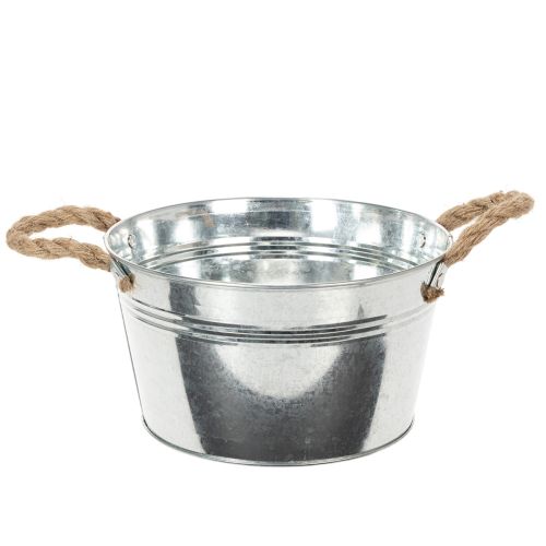 Glansig metallskål med rephandtag, Ø22 cm köpa | Floristik24.se