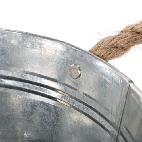 Glansig metallskål med rephandtag, Ø22 cm | Floristik24.se