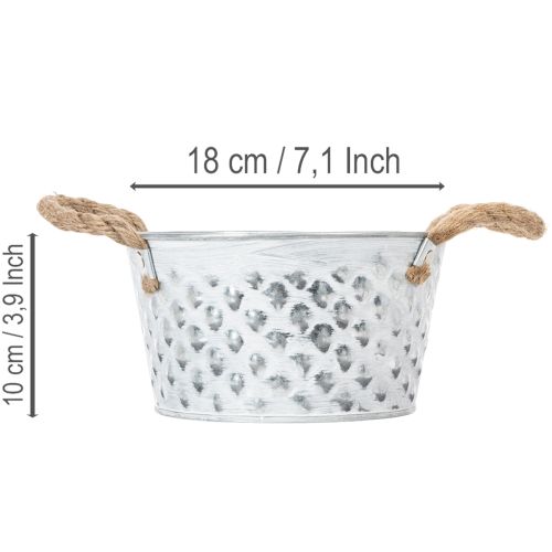 Plåtskål med rephandtag Ø18cm H10cm | Floristik24.se