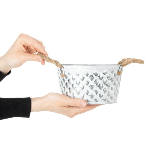 Plåtskål med rephandtag Ø18cm H10cm | Floristik24.se