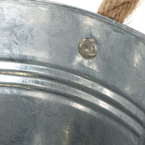 Oval plåtskål i silver 30 cm x 17 cm x 10 cm | Floristik24.se