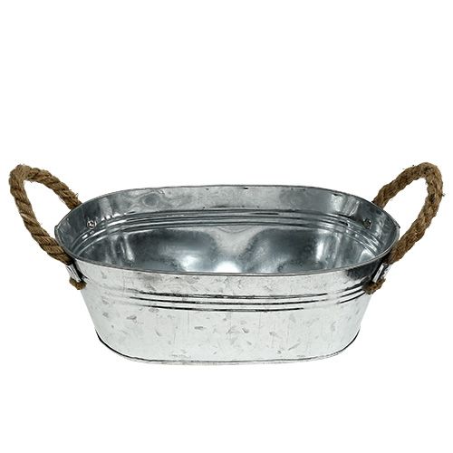 Floristik24 Oval plåtskål silver 30cm x 17cm x 10cm