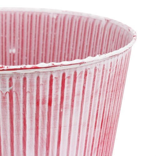 Floristik24 Tennkruka randig röd Ø22cm H21cm