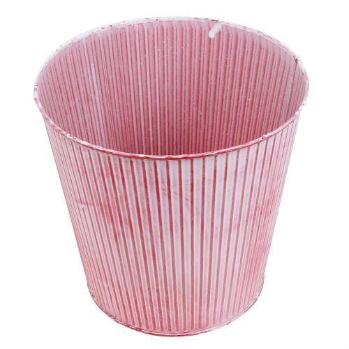 Floristik24 Tennkruka randig röd Ø22cm H21cm