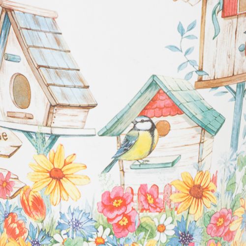 Artikel Plåtkruka med fågelholkar, sommardekoration, planteringslåda H14,5cm Ø13,5cm