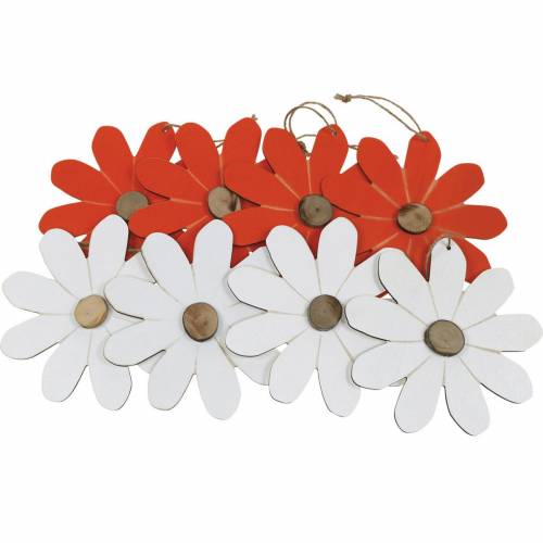 Floristik24 Blomhängen, dekorativa blommor orange och vit, trädekoration, sommar, dekorativa blommor 8 st