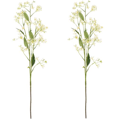Artikel Dekorativ äppelblomskvist som konstgjord blomma för ljusa vardagsrumsdetaljer, krämfärgad, 108 cm, 2 stycken