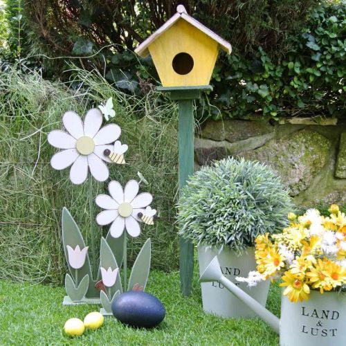 Blomsterdekoration med bi, trädekoration för våren H56cm