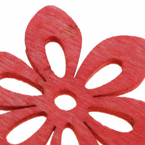 Floristik24 Scatter dekoration blomma trä orange, gul, grön 4cm 72 st