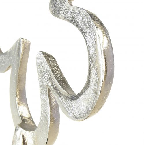 Floristik24 Blommetalldekoration Silver Svart Träfot 15×30cm