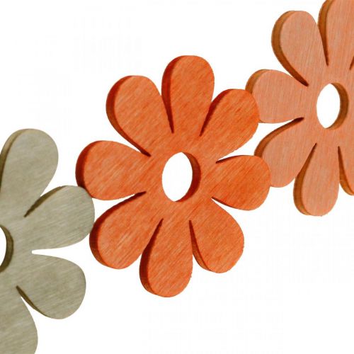 Artikel Blommor för att strö apelsin, aprikos, brun spridd dekoration trä 72 st