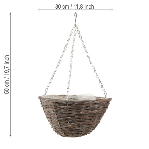 Artikel Hängblomskål Trä Naturgrå Ø30cm 2st