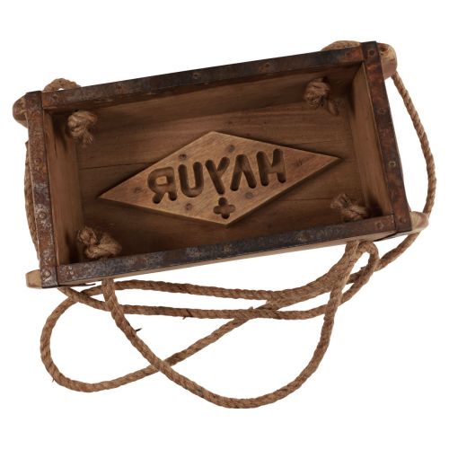 Floristik24 Hängande korg trä tegel form trä upcycling 31,5×15×10cm