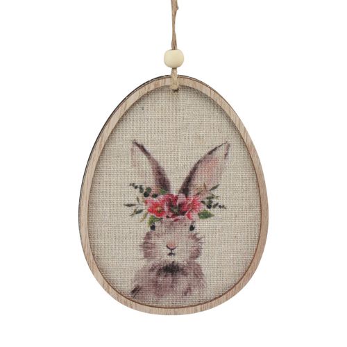 Artikel Blommabild kanin i ägg Påskägg dekoration trä 9,5×12cm 6 st