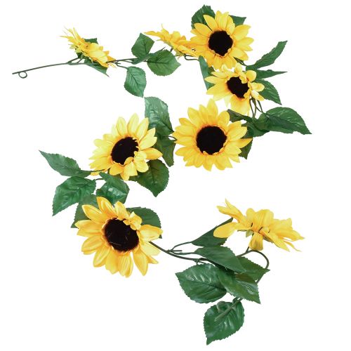 Blomkrans med 8 konstgjorda solrosor 135cm