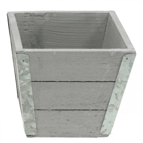 Artikel Blomlåda träkruka shabby chic grå 12,5×14,5×14,5cm