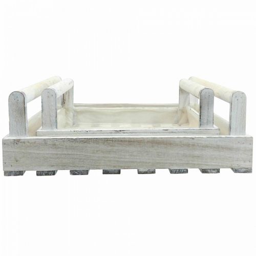 Artikel Blomlåda Shabby Chic växtlåda trä vit 38/31cm set om 2