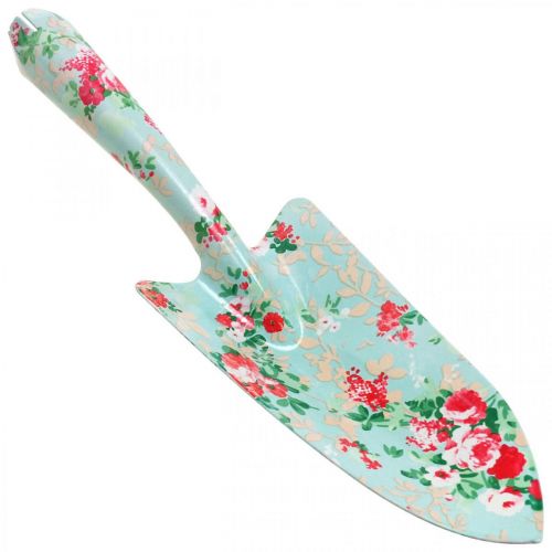 Metallskyffel, handskyffel med blommönster, växtslev, trädgårdsskyffel L28cm