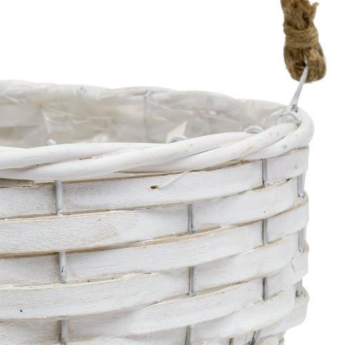 Floristik24 Blomkorg för hängande vit Ø23cm L68cm