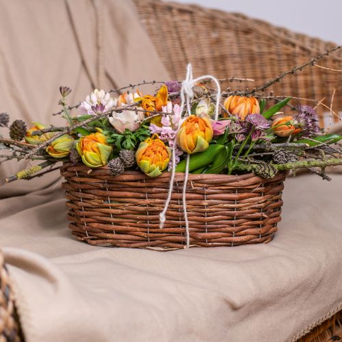 Floristik24 Blomkorg, korg för plantering, blomsterdekoration natur L31cm H11,5cm