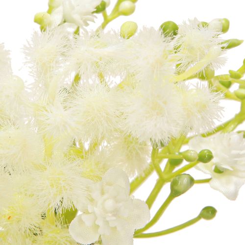 Artikel Blomkrans mimosa konstgjord gräddvit grön Ø25cm