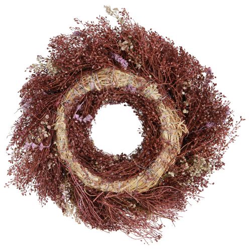 Floristik24 Blomkrans torkade blommor krans vinröd rosa Ø25cm