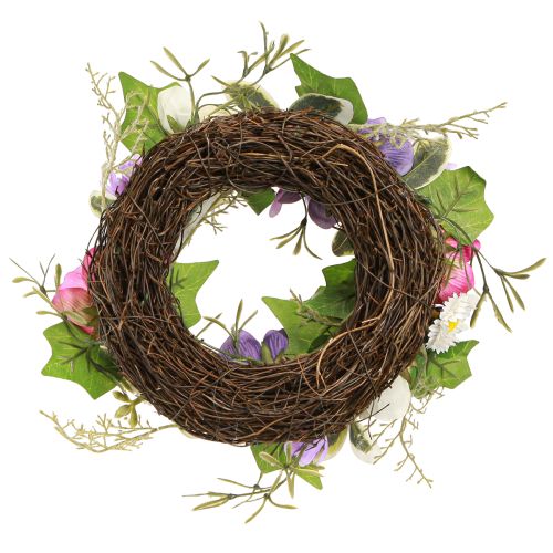 Artikel Konstgjord blomsterkrans Anemoner Tusenskönor Lila Vit Ø25cm