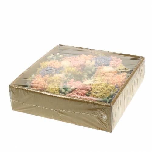 Floristik24 Dekorativ krans av torrt gräs och konstgjorda blommor lax Ø20cm