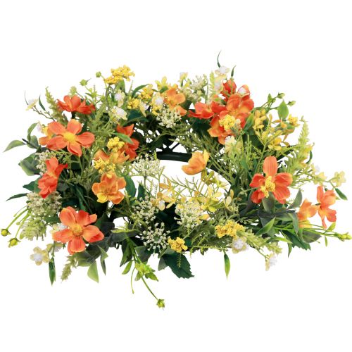 Artikel Konstgjord blomsterkrans anemoner orange Ø30cm H9cm