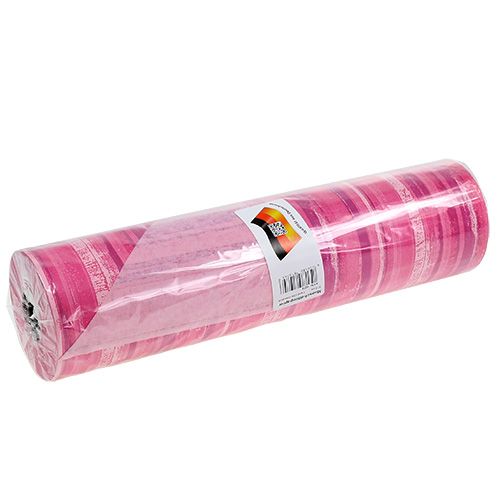 Artikel Blompapper 37,5cm rosa ränder 100m