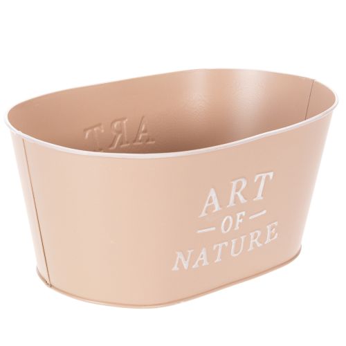 Oval blomskål i zink, antik ros, kruka, 27×18 cm, H12,5 cm | Floristik24.se