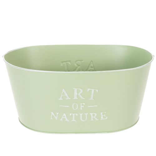 Artikel Blomskål oval zink mintgrön 27×18cm H12,5cm