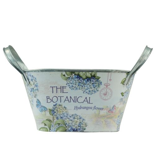 Artikel Blomskål med handtag hortensior metall 26×13×14,5cm