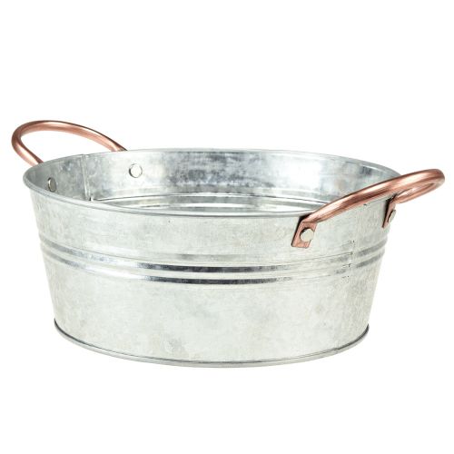 Floristik24 Blomskål rund med handtag metallskål Ø24cm H10cm