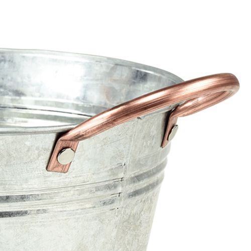 Floristik24 Blomskål rund med handtag metallskål Ø24cm H10cm