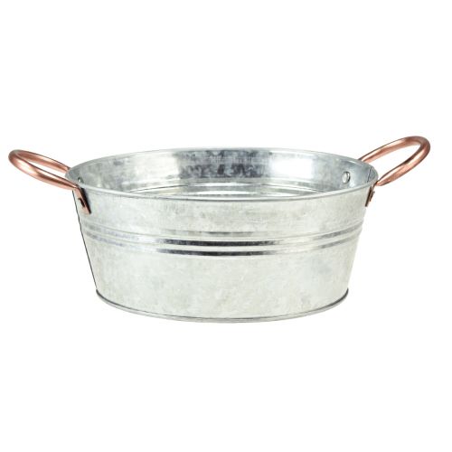 Floristik24 Blomskål rund med handtag metallskål Ø24cm H10cm